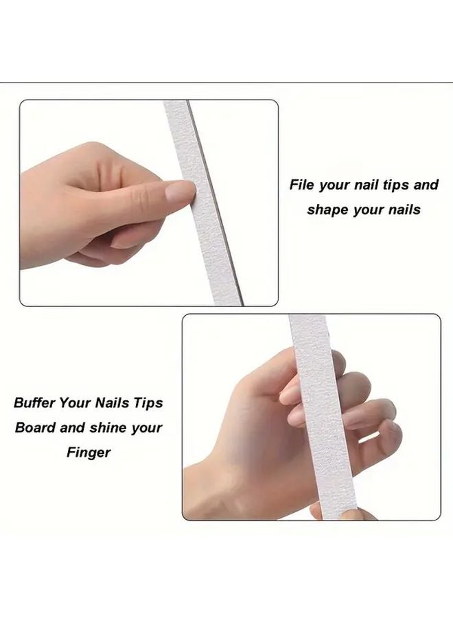 10 قطعة ورق صنفرة رقم 100 قابل لإعادة الاستخدام مع لوح معدني لتلميع أظافر اليدين والقدمين - Image 4