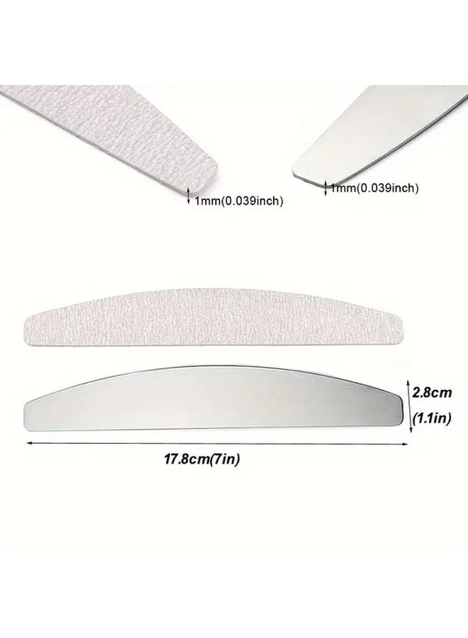 10 قطعة ورق صنفرة رقم 100 قابل لإعادة الاستخدام مع لوح معدني لتلميع أظافر اليدين والقدمين - Image 5