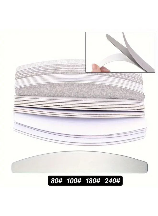 10 قطعة ورق صنفرة رقم 100 قابل لإعادة الاستخدام مع لوح معدني لتلميع أظافر اليدين والقدمين - Image 2