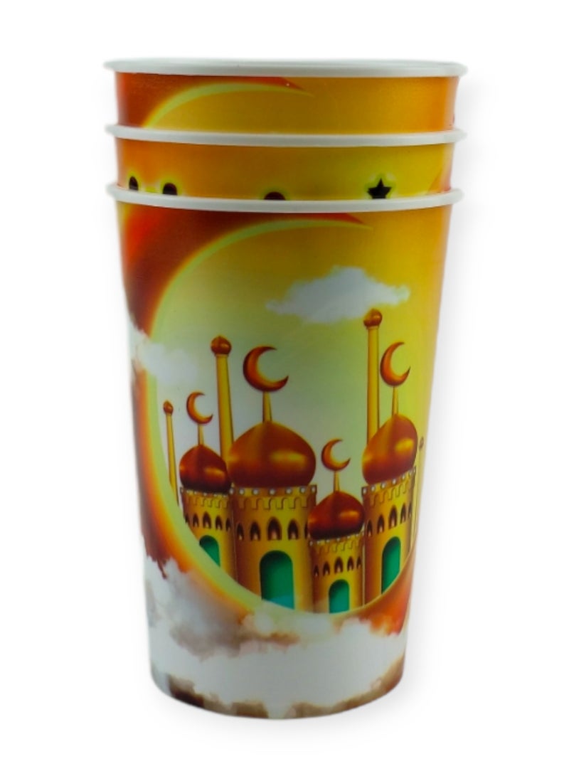 أكواب رمضان البلاستيكية القابلة لإعادة الاستخدام - 3 قطع.  - Image 2
