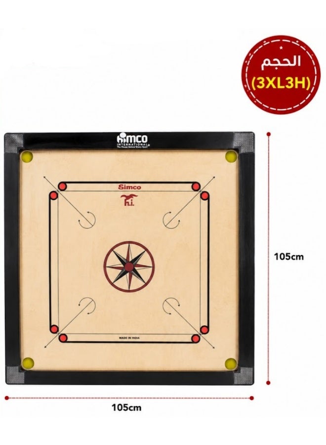 HIMCO Wooden Carrom Board With Coins 105x105cm - Image 1