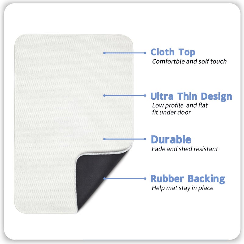 Bosap Bath Mat,Ultra Thin Bathroom Rugs,Rubber Bath Mats for Bathroom,No Slip Bath Rugs,Quick Dry,Machine Washable,Low Pile,Absorbent,Shower Outside,Sink,Home Decor Accessories.Cream,1'5"x2'3"(17x27inch) - Image 2