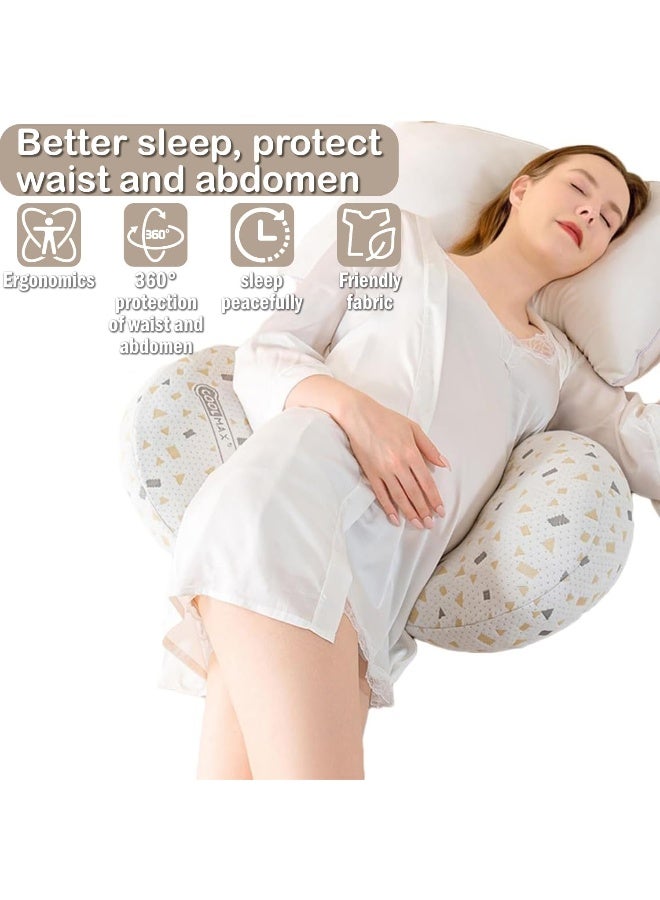 Oskeray Pregnancy Pillow for Sleeping, Baby Bub Maternity Pillow Support for Hips, Backs, Legs, Maternity Pillow with Detachable and Adjustable Pillow Cover - Image 3