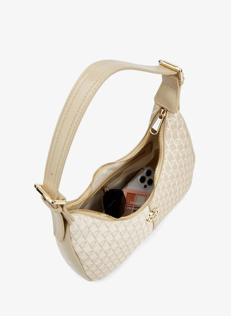 Paprika MULTICOLOR Monogram Print Shoulder Bag With Zip Closure for Women | Best Price UAE