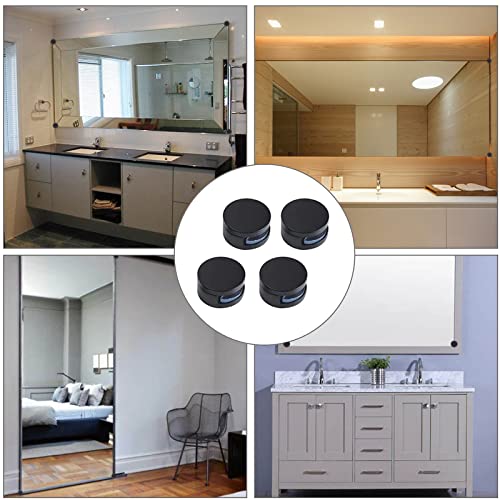 AWEN Mirror Clip, Mirror Mounting Clip, 4 Piece Mirror Brackets, Zinc Alloy Mirror Bracket for Wall Mounting Accessories for 3-5mm Thick Mirrors (Black) - Image 5