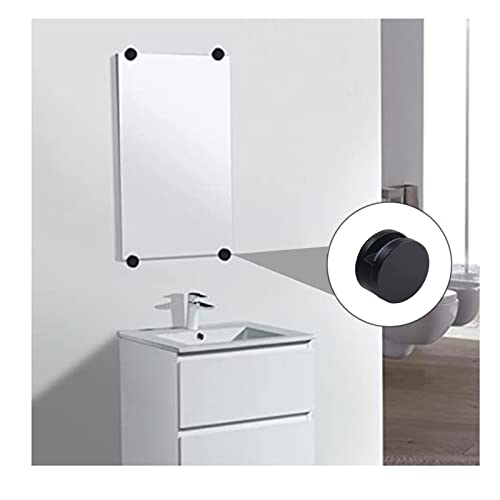 AWEN Mirror Clip, Mirror Mounting Clip, 4 Piece Mirror Brackets, Zinc Alloy Mirror Bracket for Wall Mounting Accessories for 3-5mm Thick Mirrors (Black) - Image 4