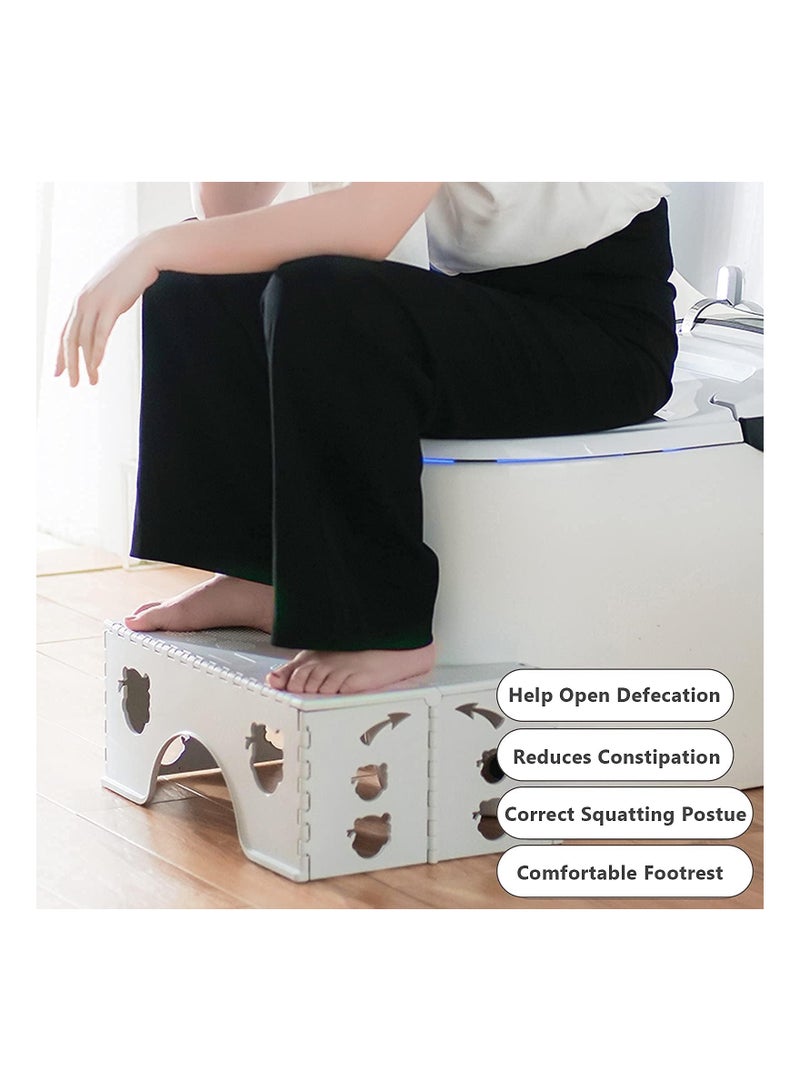 Portable Folding Toilet Stool, 7” Compact Squatting Stool, Ideal for Travel, Fits All Toilets, Perfect for Any Bathroom (Grey) - Image 2