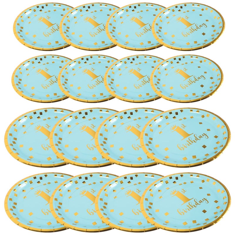 1st Birthday Party Paper Plates Set 16pcs 9 Inch Disposable Decorations For Baby Shower Supplies - Image 2