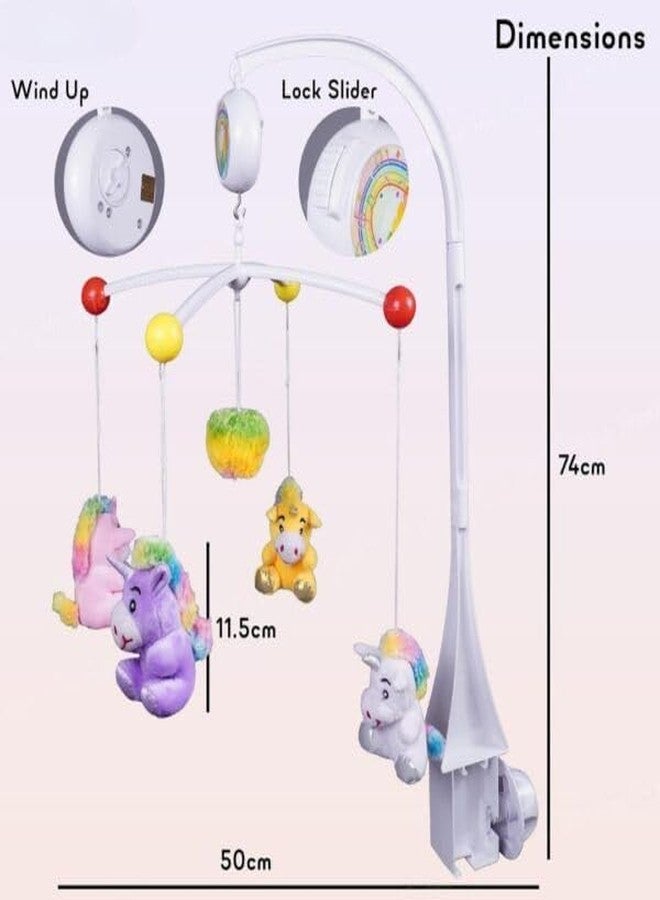 Braintastic لعبة موسيقية متحركة لسرير الأطفال من برينتاستيك مع خشخيشة على شكل وحيد القرن للأطفال حديثي الولادة، من عمر 0 إلى سنتين، لعبة دوارة تلقائية مع موسيقى هادئة ناعمة - Image 3