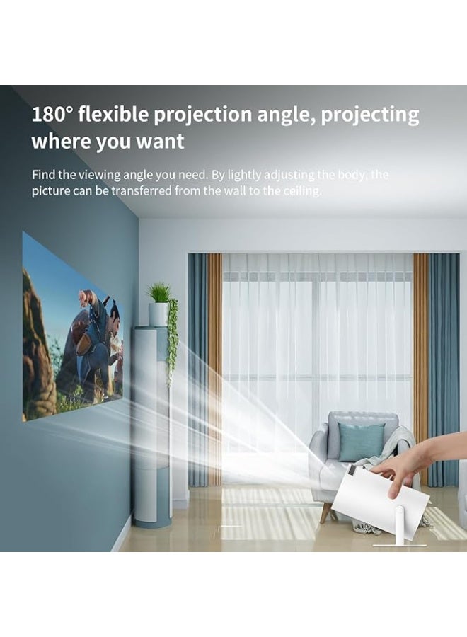 Smart Mini Projector HY300 Android 11 – 180° Rotation, 720P HD, WiFi 6, Bluetooth 5.0, LED Portable Projector with 130” Display & 50,000H Lamp Life - Image 2