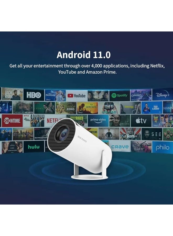 Smart Mini Projector HY300 Android 11 – 180° Rotation, 720P HD, WiFi 6, Bluetooth 5.0, LED Portable Projector with 130” Display & 50,000H Lamp Life - Image 3