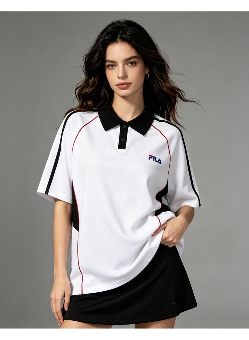 FILA lapel short sleeve Polo shirt, unisex. Suitable for outdoor sports and fitness. - Image 2