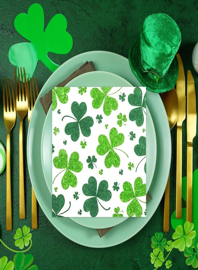 HiEnjoin 50 Pack St. Patrick's Day Paper Napkins, Disposable Green Shamrock Napkins for St. Patrick's Day Holiday Party Supplies - Image 5