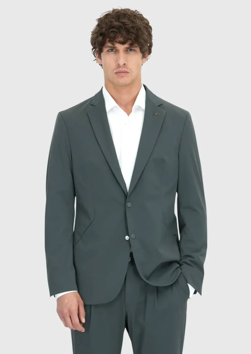 رامسي بدلة خضراء فاتحة سادة مريحة