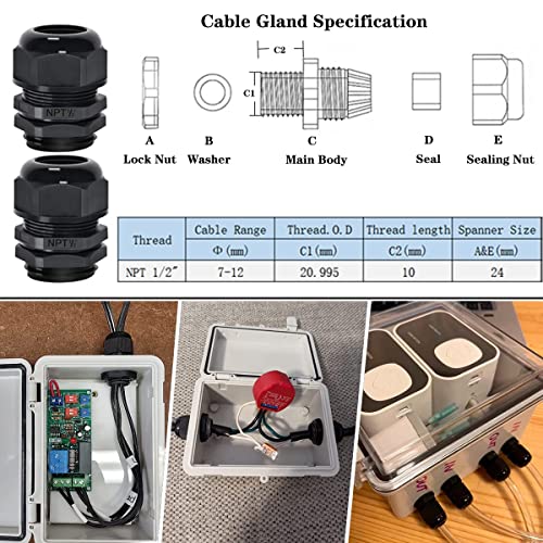 Zulkit Junction Box ABS Plastic Waterproof IP65 Electrical Boxes Hinged Shell Clear Cover Outdoor Universal Project Enclosure with Mounting Plate and Wall Brackets 15.4x11.4X 6.3inch (390x290x160 mm) - Image 5