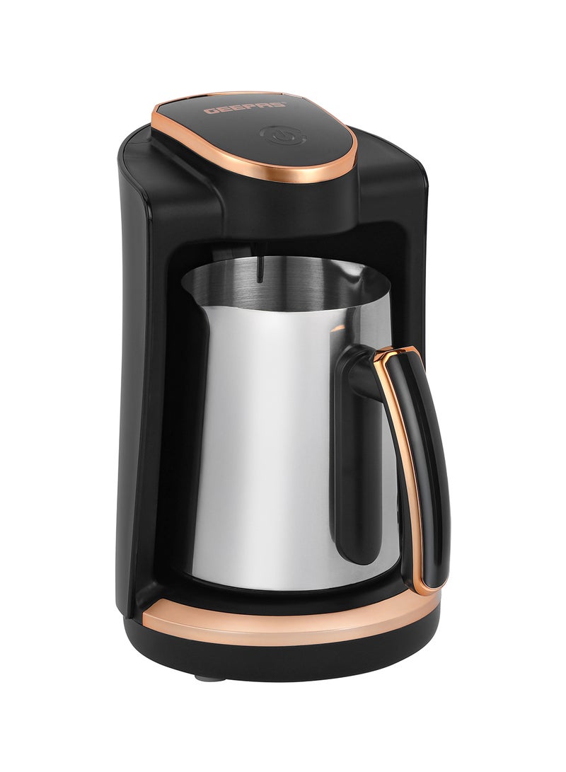 GEEPAS Turkish Coffee Maker, 4 Cups Capacity,Plastic Materials With Stainless Steel Heat Plate | Overflow Prevention System | Sound Alarm System | Auto-Shut Off 250 ml 600 W GCM41517N Black - Image 1