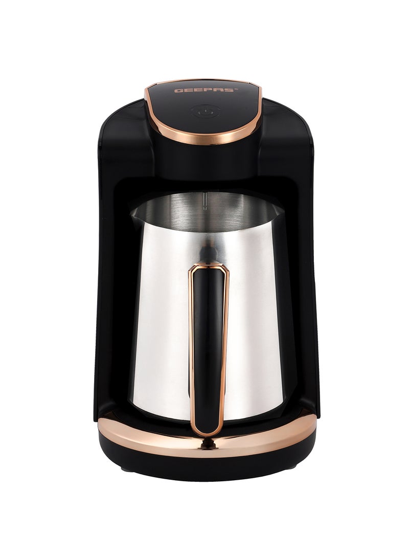 GEEPAS Turkish Coffee Maker, 4 Cups Capacity,Plastic Materials With Stainless Steel Heat Plate | Overflow Prevention System | Sound Alarm System | Auto-Shut Off 250 ml 600 W GCM41517N Black - Image 2