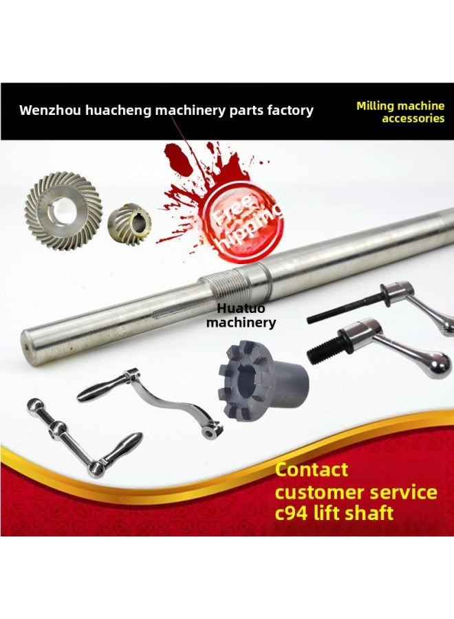 Turret Milling MaChine Handle Umbrella-shaped Gear Axis SCrew Shaft WorkbenCh C94 Adjustable Axis Lift Handle-Color:C94+c77 Umbrella Gear Set  - Image 2