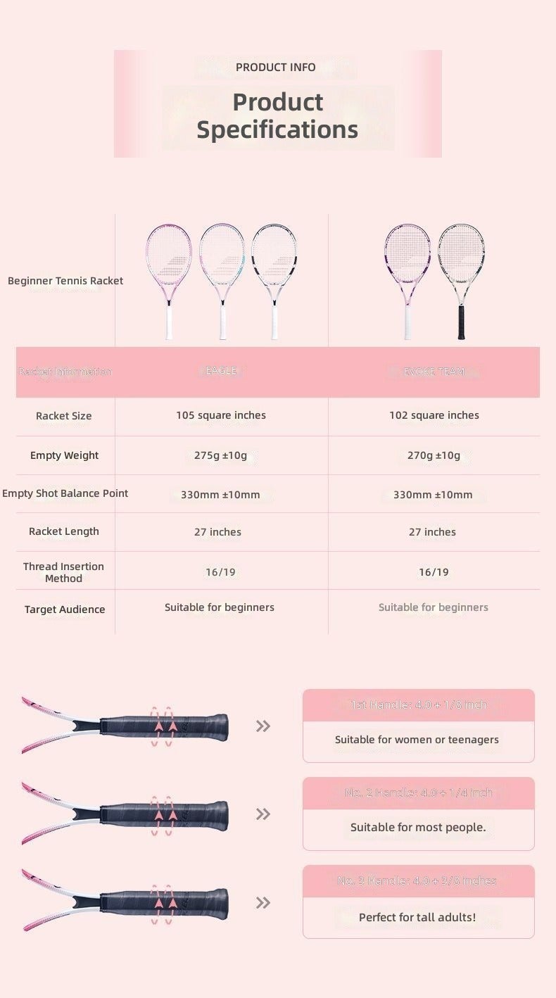 Babolat aluminum tennis racket set, suitable for beginners and students to carry the ball and cover - Image 5