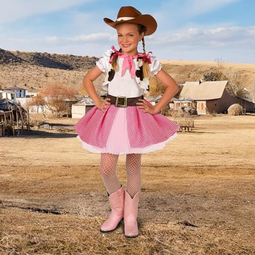 Morph Pink Cowgirl Costume for Girls, Cowgirl Outfits For Girls, Western Outfit For Halloween, Small - Image 5