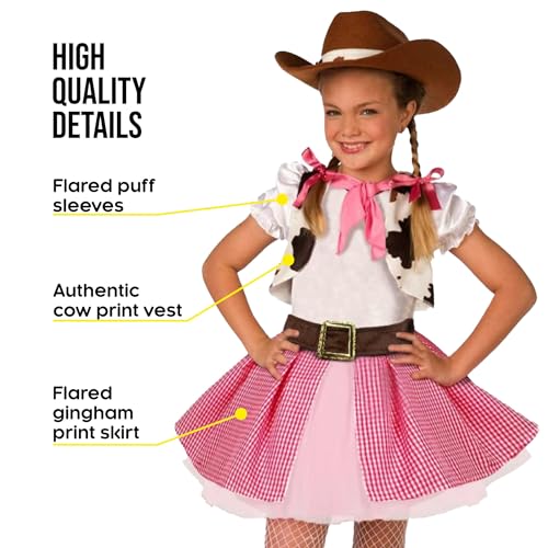 Morph Pink Cowgirl Costume for Girls, Cowgirl Outfits For Girls, Western Outfit For Halloween, Small - Image 3