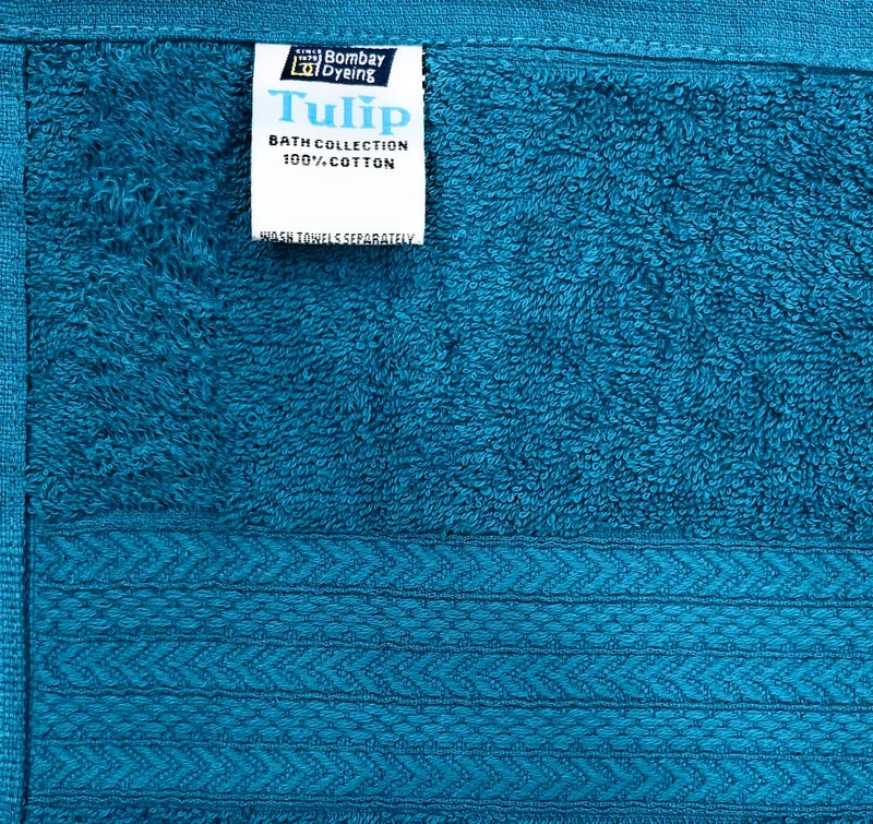 Bombay Dyeing منشفة استحمام ناعمة من قطن 100% من بومباي داينج توليب 450 جرام - حجم كبير (أكوا بلو) - Image 3
