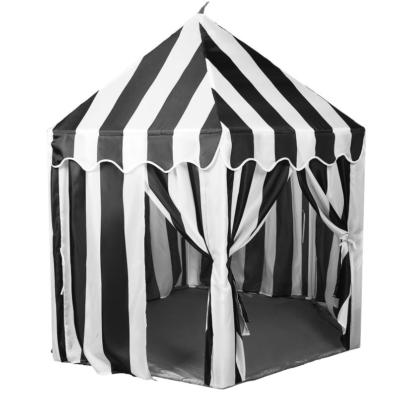 Vincreem Large Tent for Kids 55 X 53 Kids Playhouse Black and White Stripe Tent for Carnival Party Supplies for Play and Games Indoor and Outdoor Camping Activity Toys - Image 3