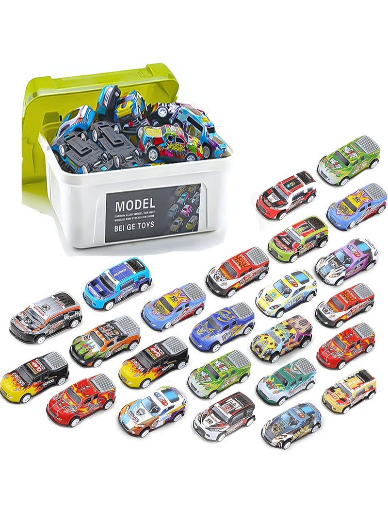 Toys Cars Party Favors, Mini Pull Back Race Cars Toy Kids Toys for Boys Girls Toddlers Party Goodie Bag for 3-10 Years Old Kids Boys Girls Gift with Storage Box - Image 1