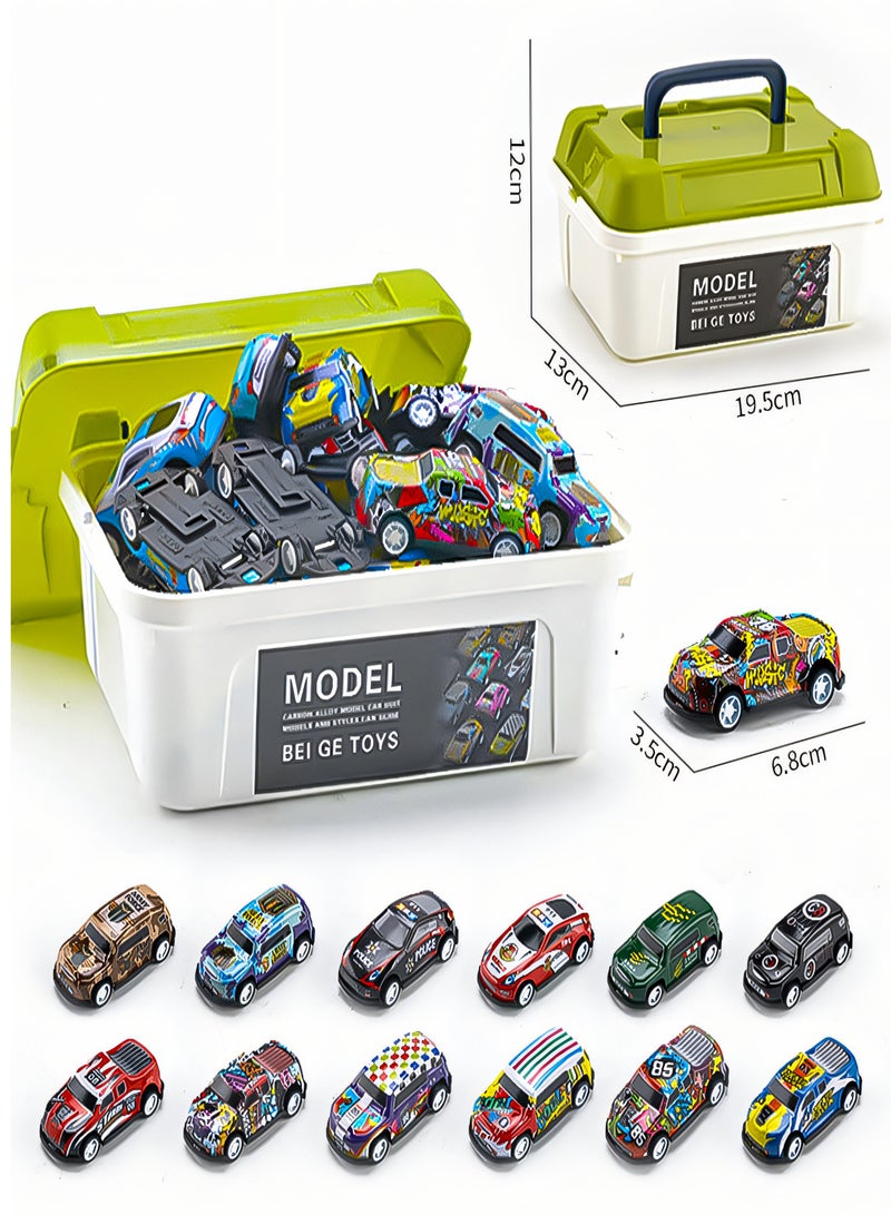 Toys Cars Party Favors, Mini Pull Back Race Cars Toy Kids Toys for Boys Girls Toddlers Party Goodie Bag for 3-10 Years Old Kids Boys Girls Gift with Storage Box - Image 2