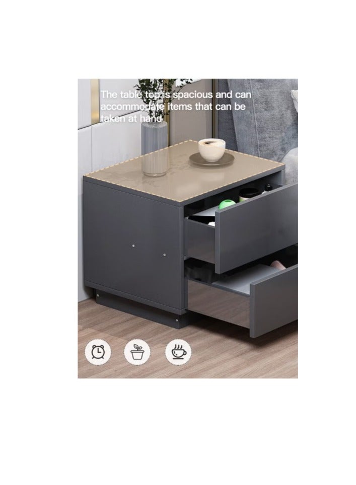Generic European-style Light Luxury Bedside Table With Drawers 50*42*47cm（CT042-Grey）  - Image 4