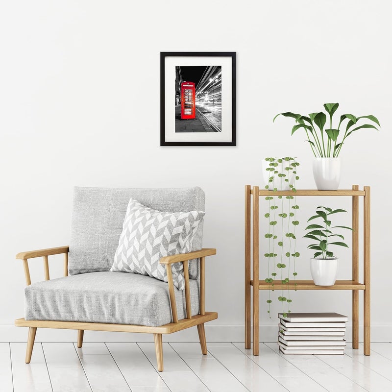 Americanflat 11x14 Black Picture Frame with Shatter-Resistant Glass - Displays 8x10 Photos with Mat or 11x14 without Mat - Image 4