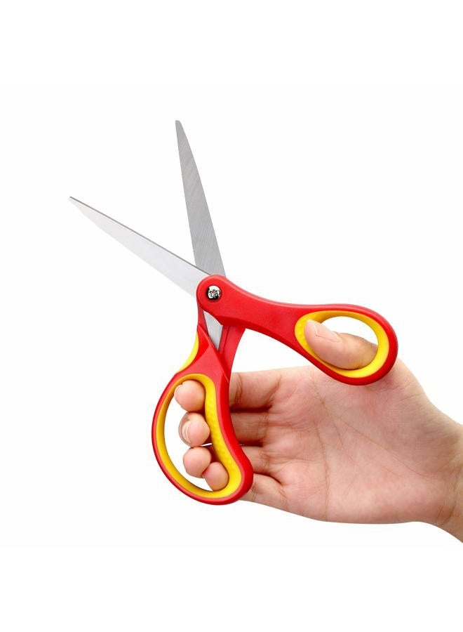 LIVINGO 7" Student Scissors, Sharp Stainless Steel Pointed Tip Blades Shears for Middle School Kids Crafting Project, Comfort Right/Left-handed, Assorted Color, 3 Pack - Image 5