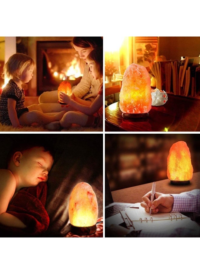 Q TRIPLE A Natural Rock Shape Himalayan Salt Lamp - Handcrafted USB Natural Crystal Night Light with 7-Color LED With Remote Control & Auto-Cycling & Real Wood Base Table Lamp - Unique Decorative Gift for Home, Office, and Wellness - Image 5