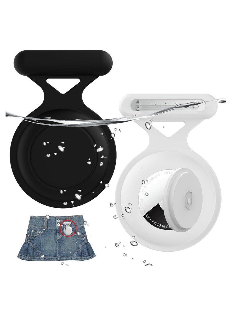 SOLARAE Waterproof Kids AirTag Holder Case, Durable Silicone Anti-Lost Tracker with Pin Brooch, Ideal for Toddlers and Seniors, Compatible with AirTag, Wear-Resistant Protective Case. - Image 1