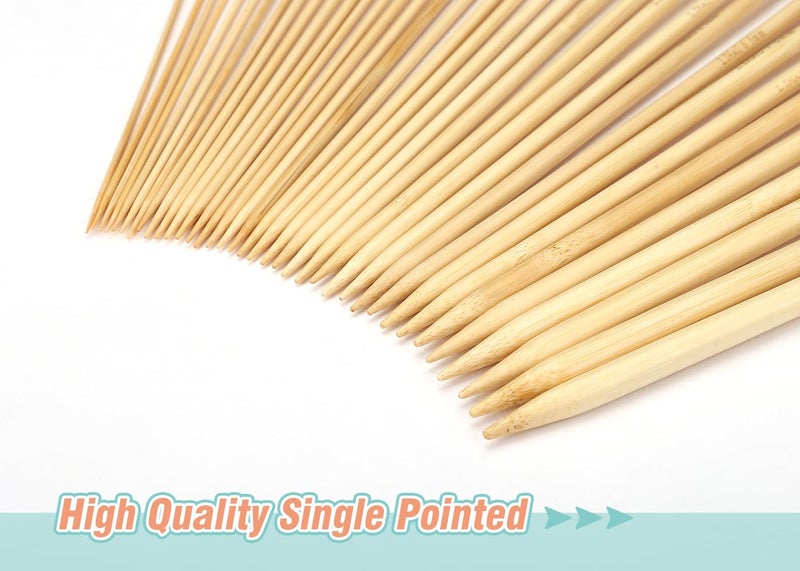 LIHAO 36 PCS Bamboo Knitting Needles Set (18 Sizes From 2.0mm to 10.0mm) - Image 4