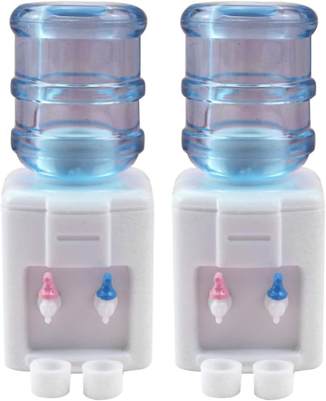 comfrt 2 Sets Dollhouse Water Dispenser Plastic Miniature Water Dispenser Mini Household Water Cooler Toy Dollhouse Furniture Accessory Decoration - Image 1