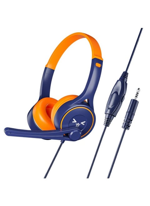 SOYTO SY-G30 Wired Noise Cancelling Ergonomic Gaming Headset, Interface:3.5mm(Blue Orange)