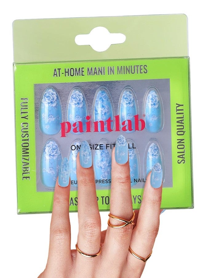 PaintLab Press-On Nails Manicure Kit, Positano, 30-Piece Set, Long-Lasting Fake Nails with Glue, File, Prep Pad & Cuticle Stick - Image 1