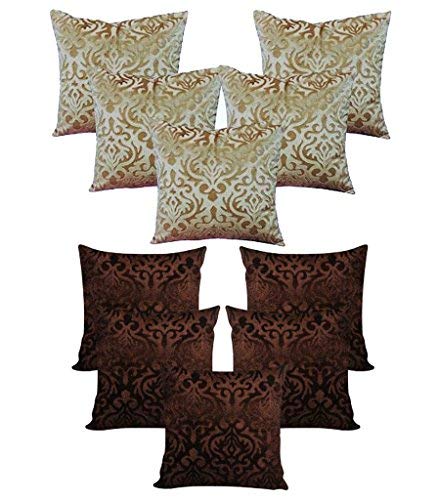 Belive-Me Velvet Beige and Brown Cushion Covers 12 inch x 12 inch Set of 10 or 30cm x 30cm - Image 5