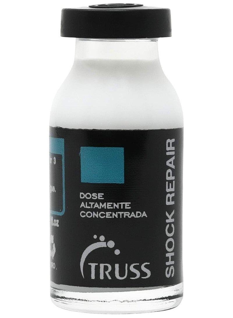 تروس إصلاح الصدمات - علاج الشعر للشعر التالف - أمبولات عالية التركيز لإعادة البناء الأسبوعي وإصلاح الشعر. يعزز الترطيب والقوة والحماية - كمية تكفي لمدة 4 أسابيع - Image 1