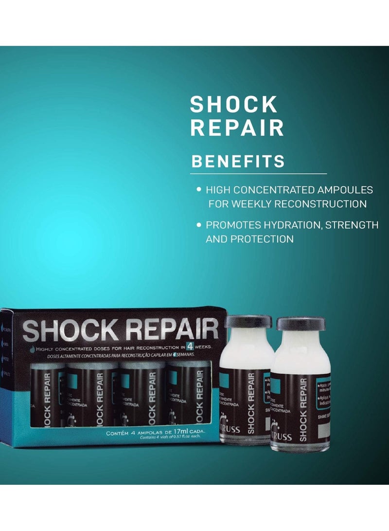 تروس إصلاح الصدمات - علاج الشعر للشعر التالف - أمبولات عالية التركيز لإعادة البناء الأسبوعي وإصلاح الشعر. يعزز الترطيب والقوة والحماية - كمية تكفي لمدة 4 أسابيع - Image 5