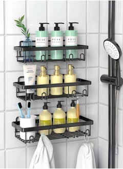 LEOKOR 6-Piece Waterproof Shower Rack Set - Heavy-Duty Bathroom Organizers and Storage, No Drill Installation, Holds Up to 40 lbs, Bathroom Accessories  - Image 4