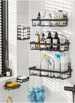 LEOKOR 6-Piece Waterproof Shower Rack Set - Heavy-Duty Bathroom Organizers and Storage, No Drill Installation, Holds Up to 40 lbs, Bathroom Accessories  - Image 2