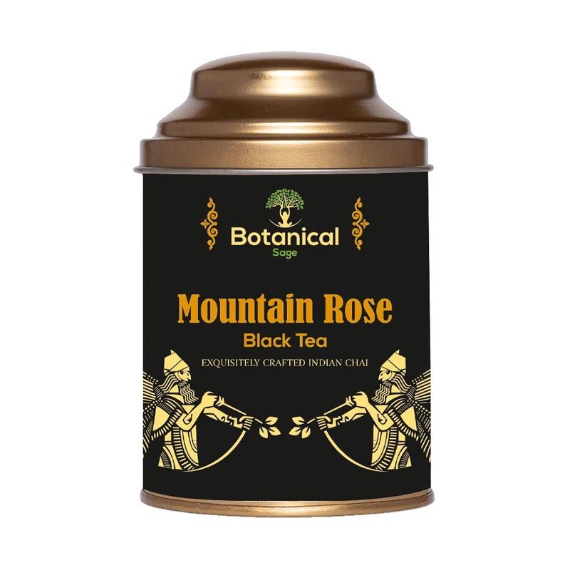 Botanical Sage- Mountain Rose Black Tea 100g With Free Tea Infuser | Darjeeling Black Tea With Rose Petals & Jasmine | Selected | Luxury Tea - Image 1
