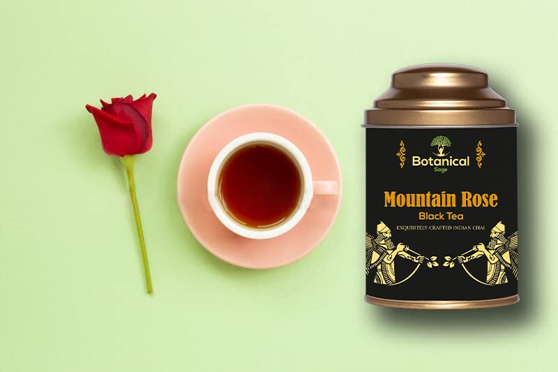 Botanical Sage- Mountain Rose Black Tea 100g With Free Tea Infuser | Darjeeling Black Tea With Rose Petals & Jasmine | Selected | Luxury Tea - Image 5