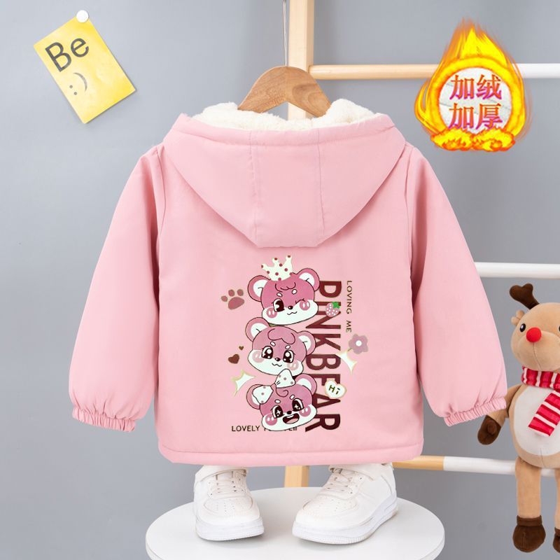 Style Children'S Baby'S Casual Top Hooded Fleece-Lined Thickened Casual Top - Image 1