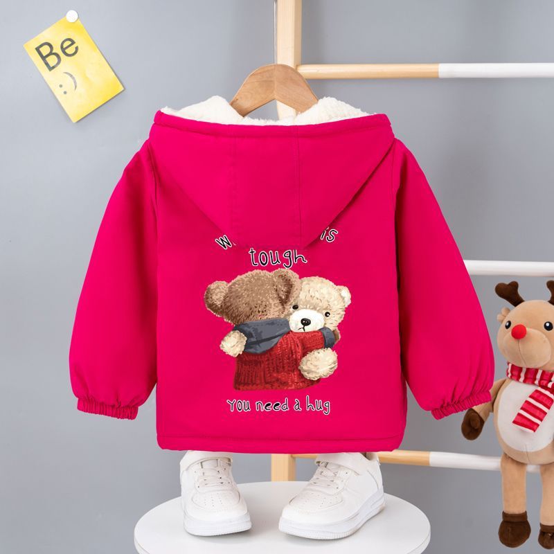 Style Children'S Baby'S Casual Top Hooded Fleece-Lined Thickened Casual Top - Image 5