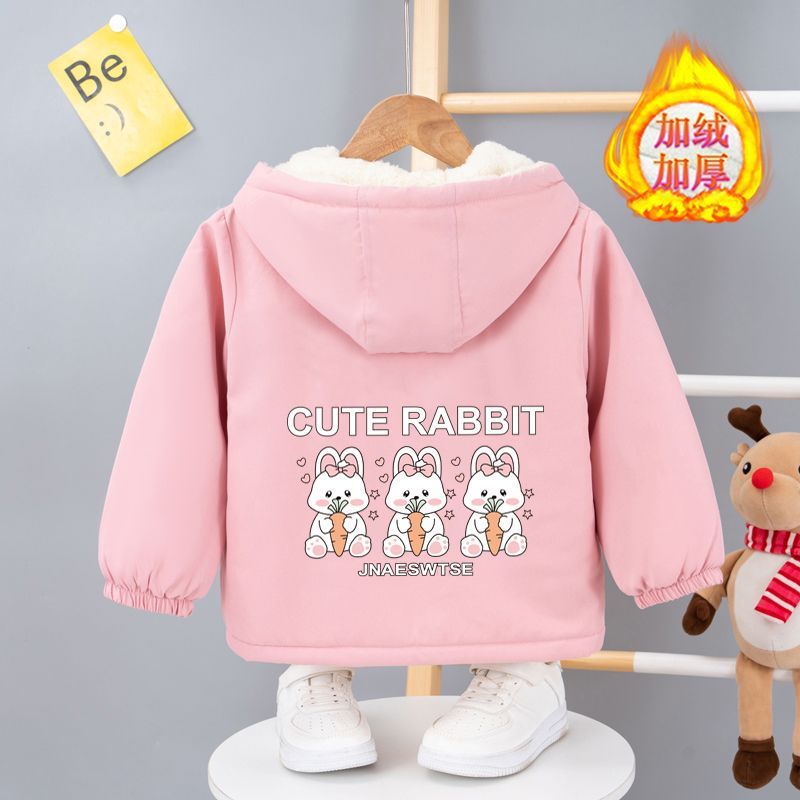 Style Children'S Baby'S Casual Top Hooded Fleece-Lined Thickened Casual Top - Image 3