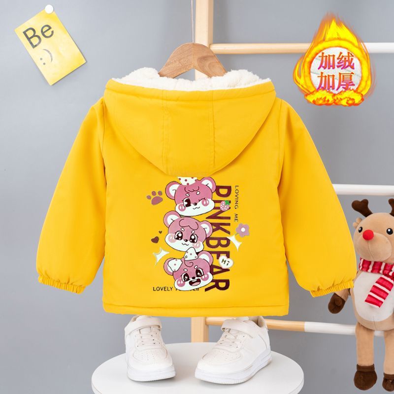 Style Children'S Baby'S Casual Top Hooded Fleece-Lined Thickened Casual Top - Image 2