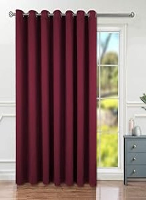 Thermal Blackout Fabric Thermal Blackout Curtains with Grommets (5'Wx90"L,Rouge)
